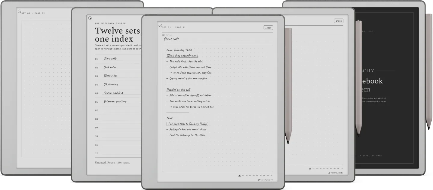 The Planner · Notebook System