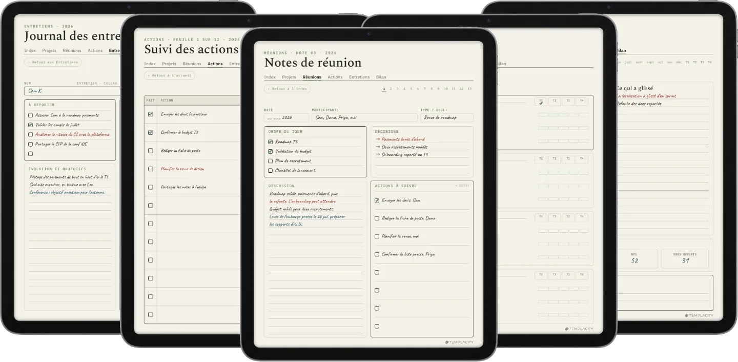 Planner de travail numérique