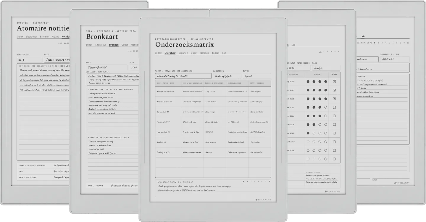 The Planner · Onderzoek
