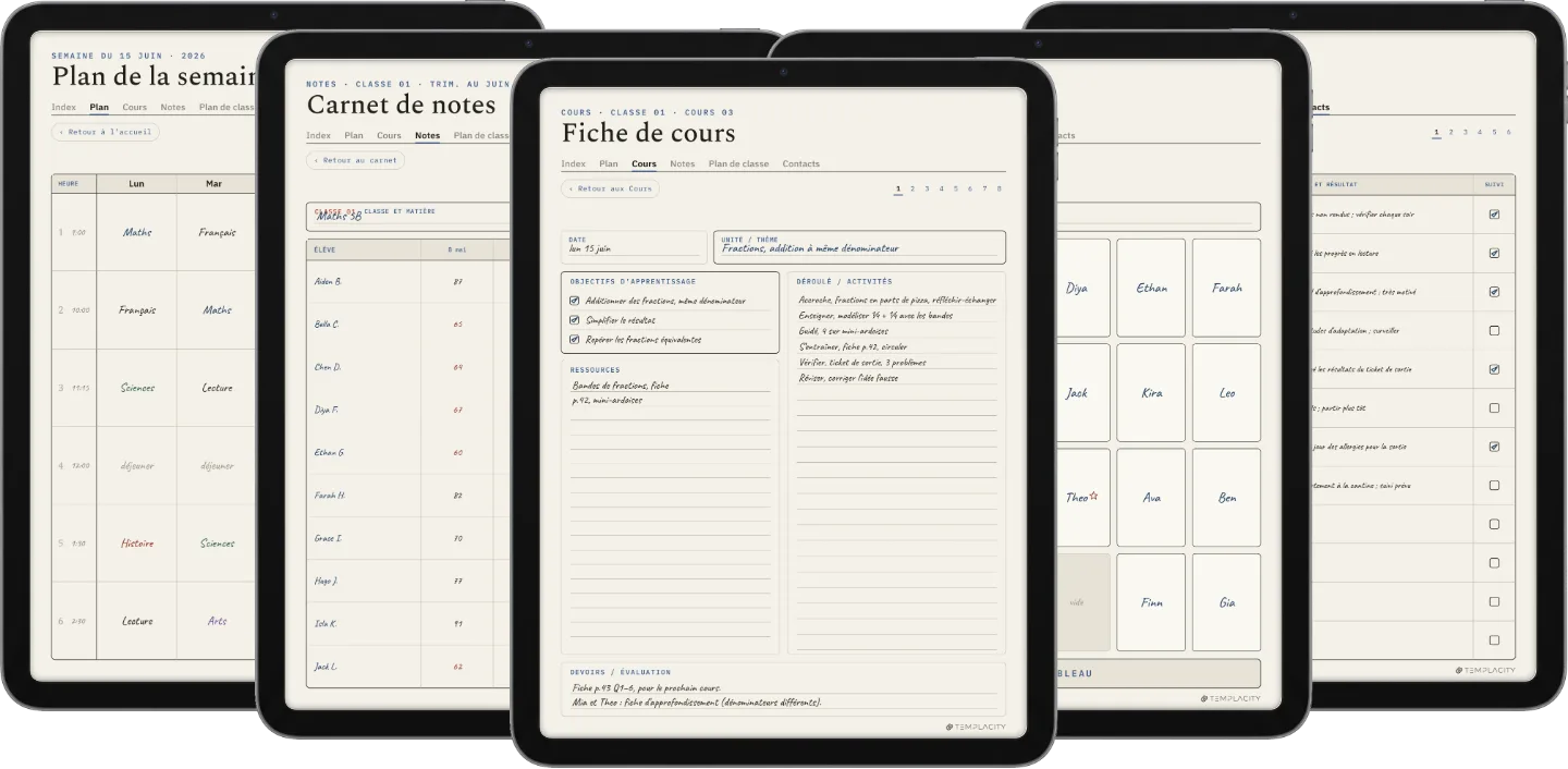 Agenda numérique pour enseignants