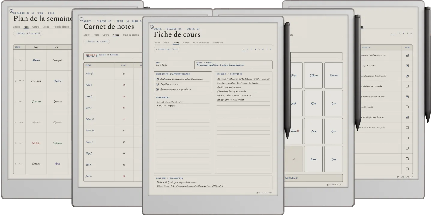 Agenda numérique pour enseignants