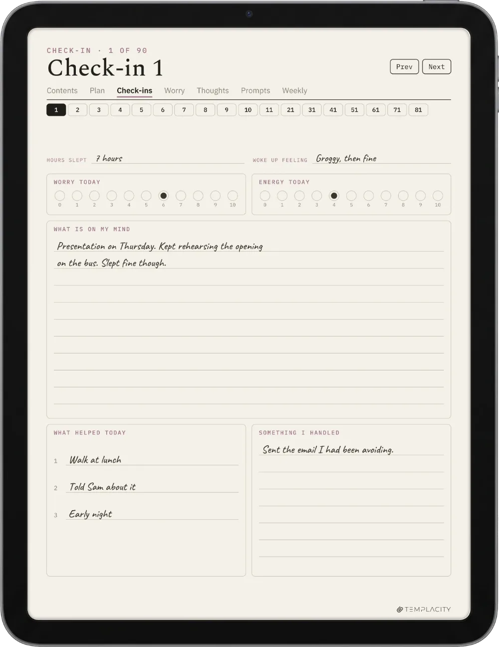 The Planner The Check-in