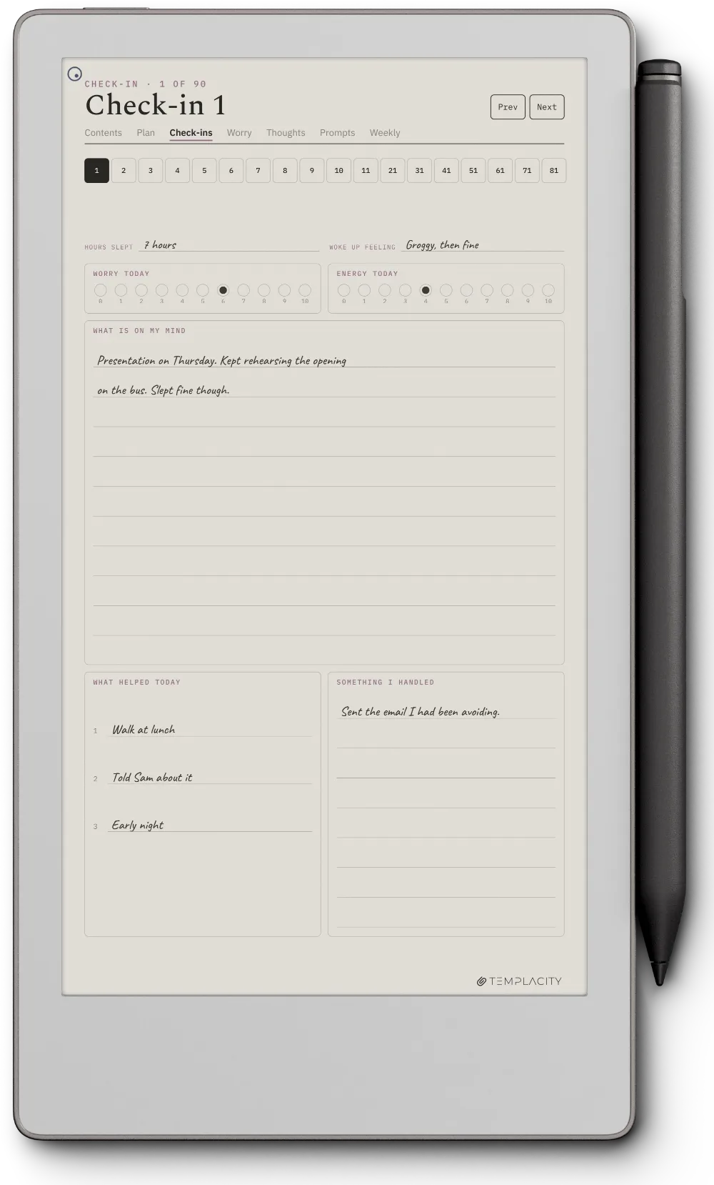 The Planner The Check-in