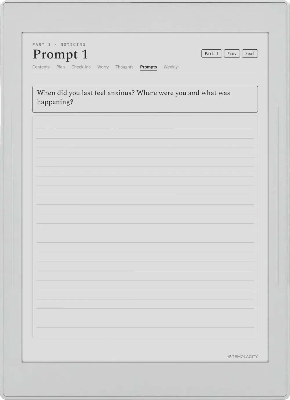 The Anxiety Journal Supernote Nomad, página 9