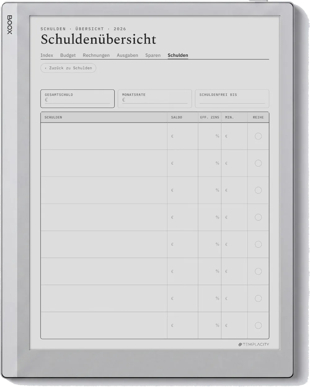 The Planner · Budget Boox Go 10.3 Seite 5