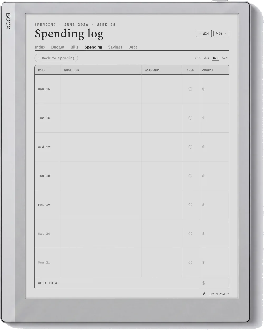 The Planner · Budget Boox Go 10.3 page 3