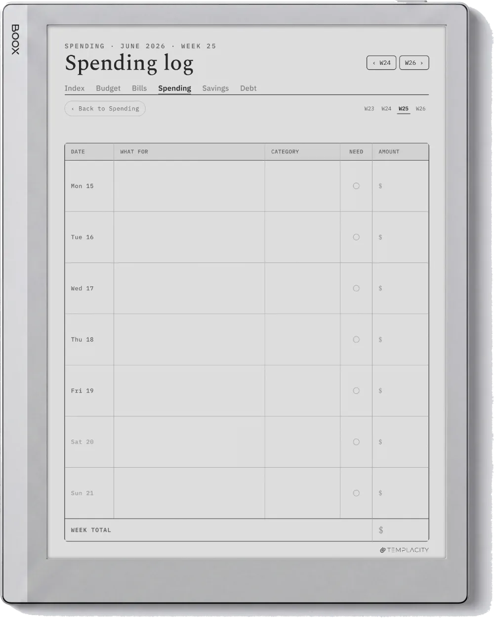 The Planner · Budget Boox Go 10.3 page 3