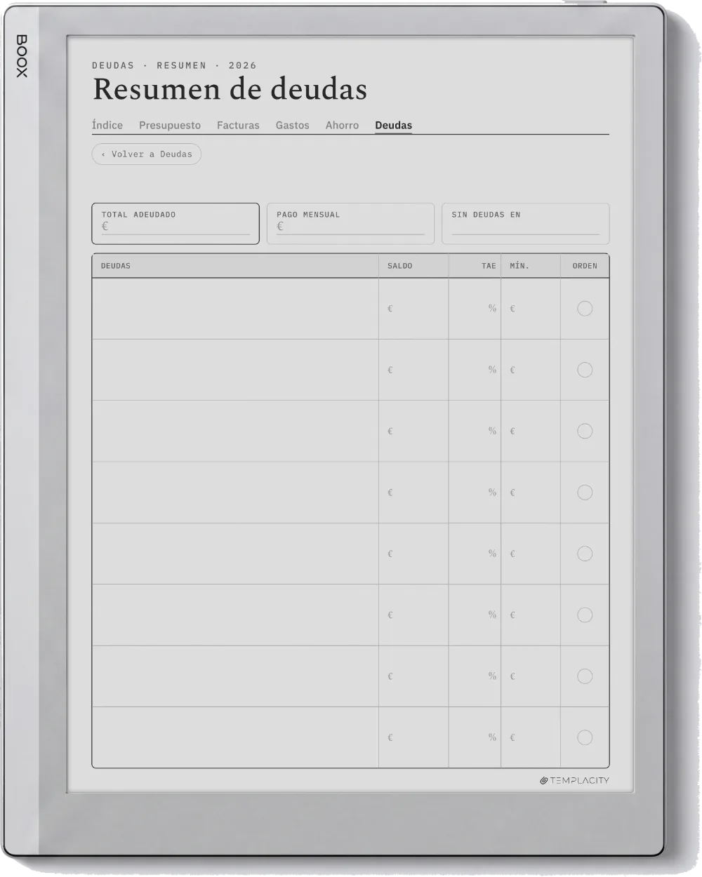 The Planner · Presupuesto Boox Go 10.3 página 5