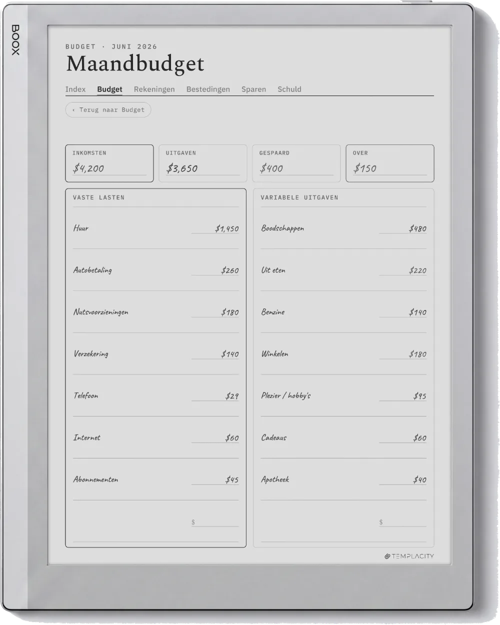 The Planner op de Boox Go 10.3