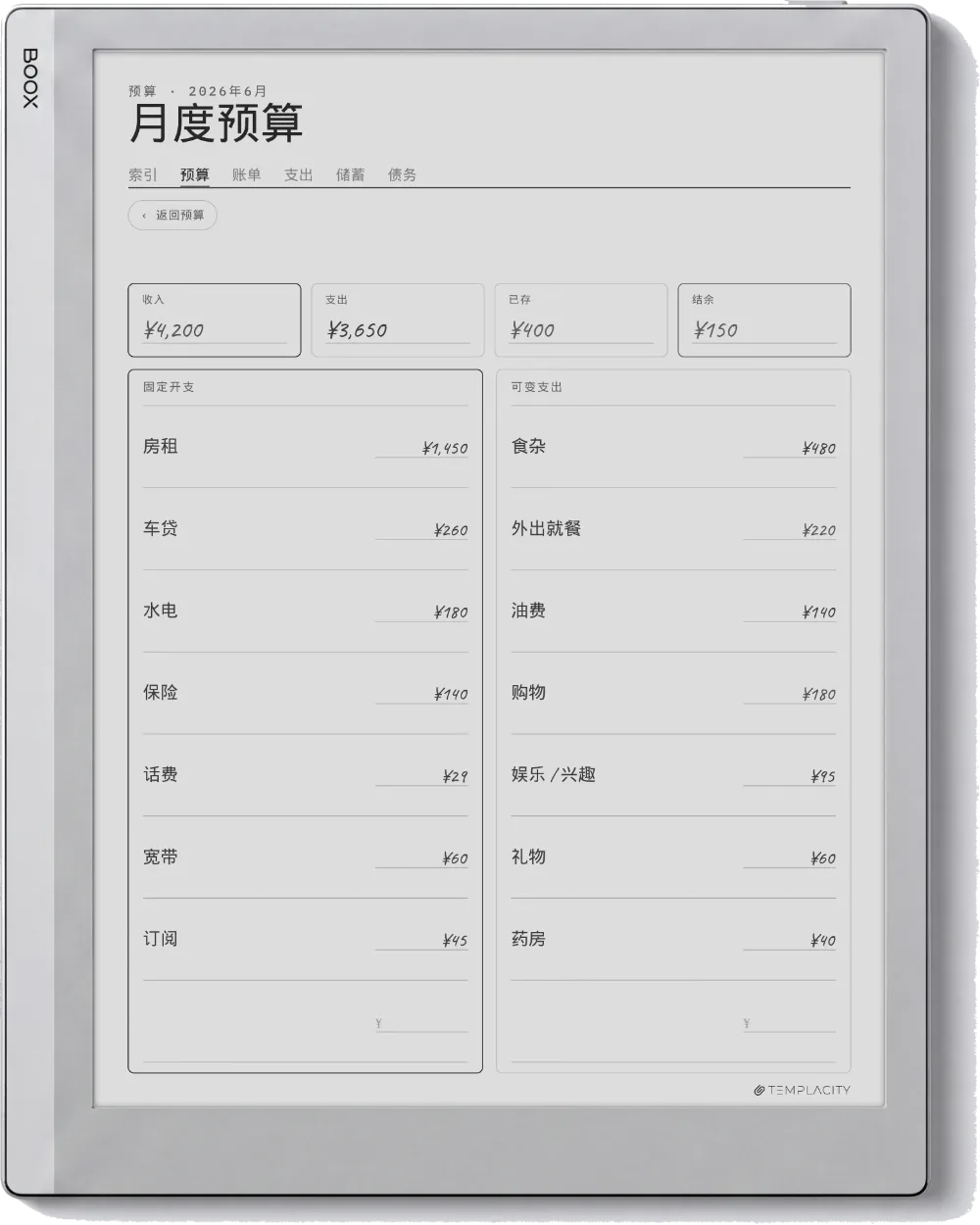 Boox Go 10.3 上的规划本