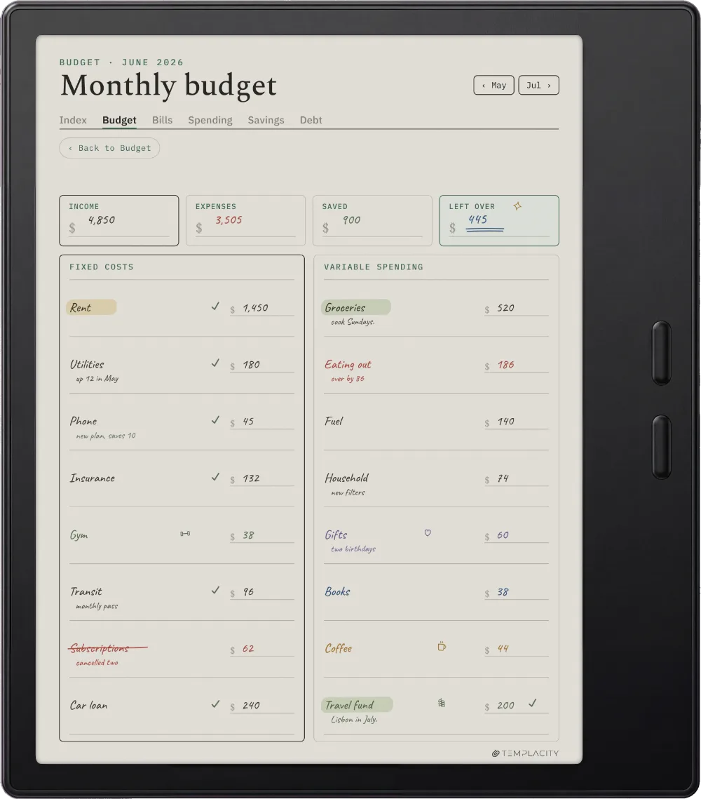 The Planner on the Boox Go Color 7 (Gen II)