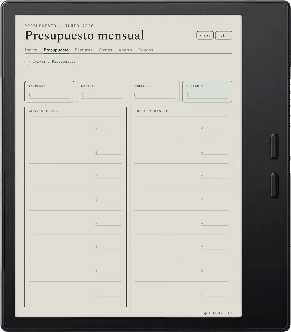 The Planner · Presupuesto Boox Go Color 7 (Gen II) página 1