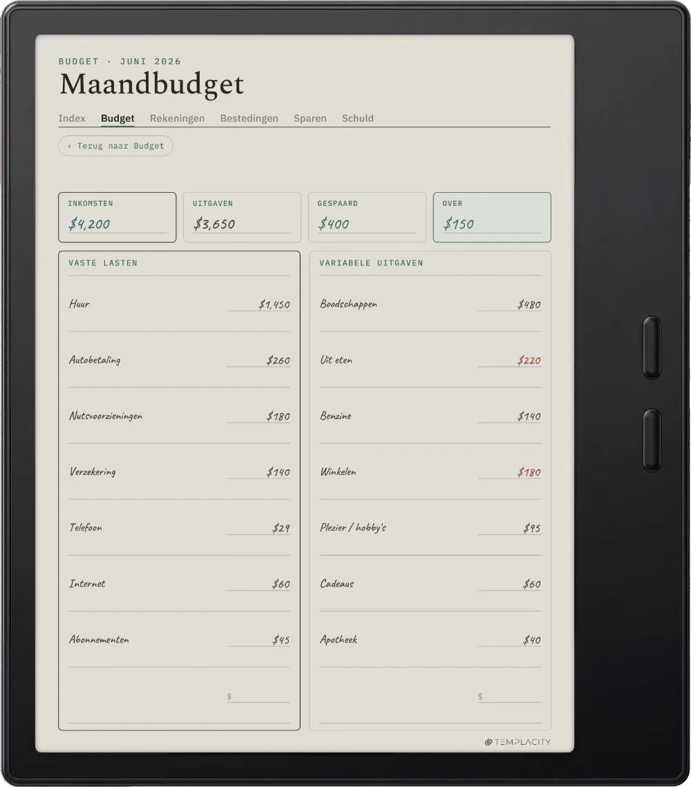 The Planner op de Boox Go Color 7 (Gen II)