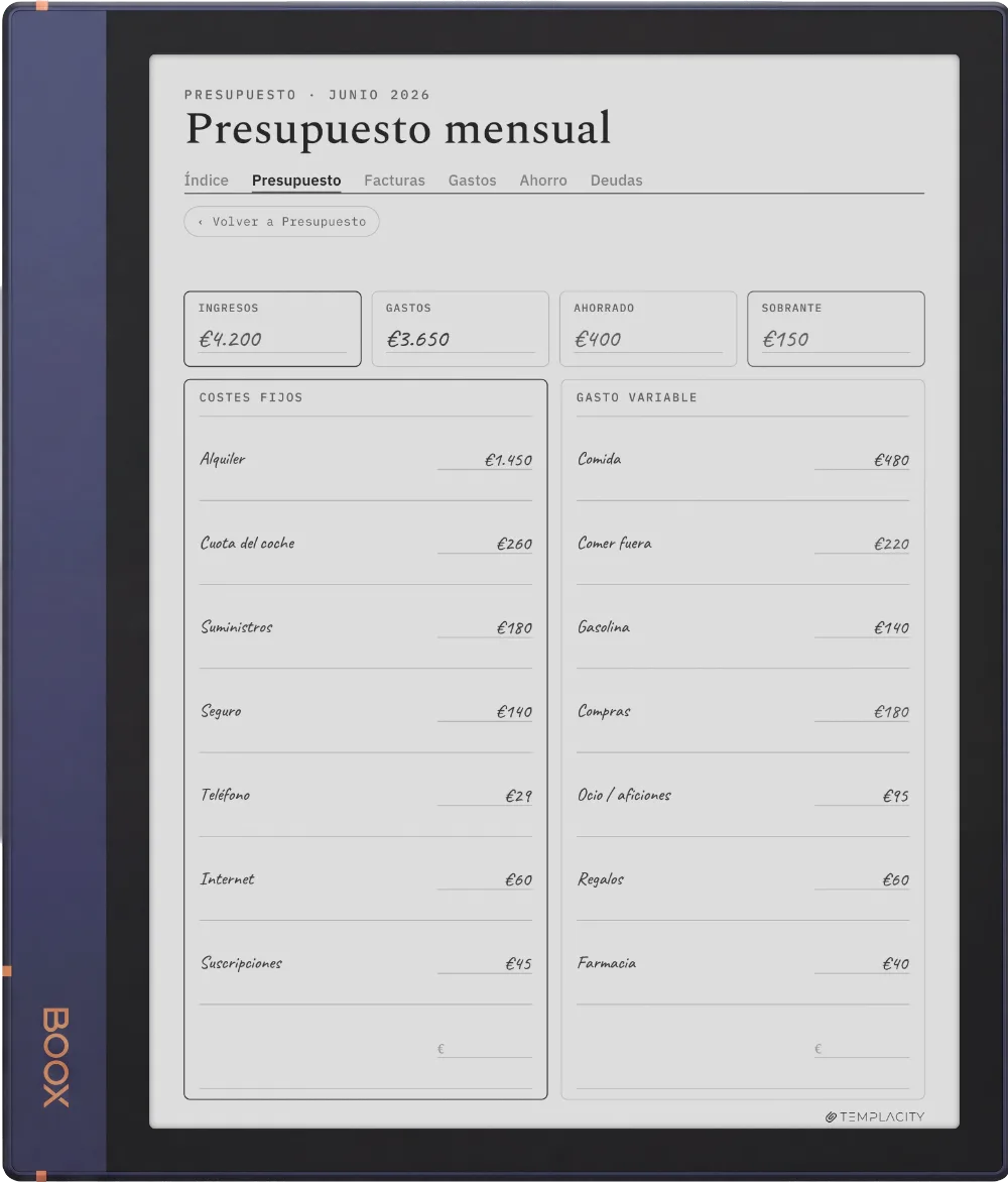 The Planner en el Boox Note Air2
