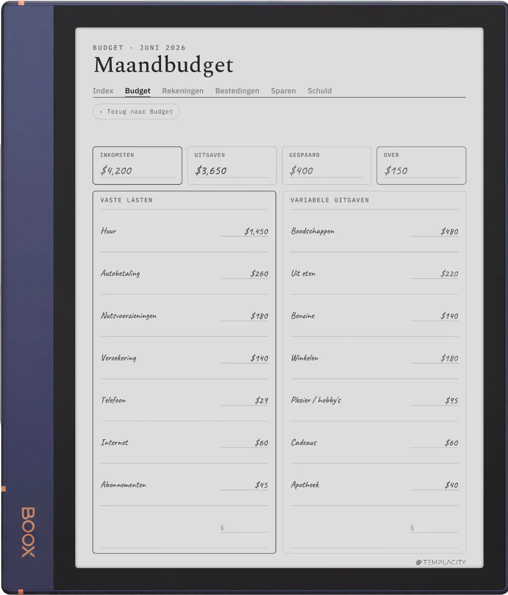 The Planner op de Boox Note Air2