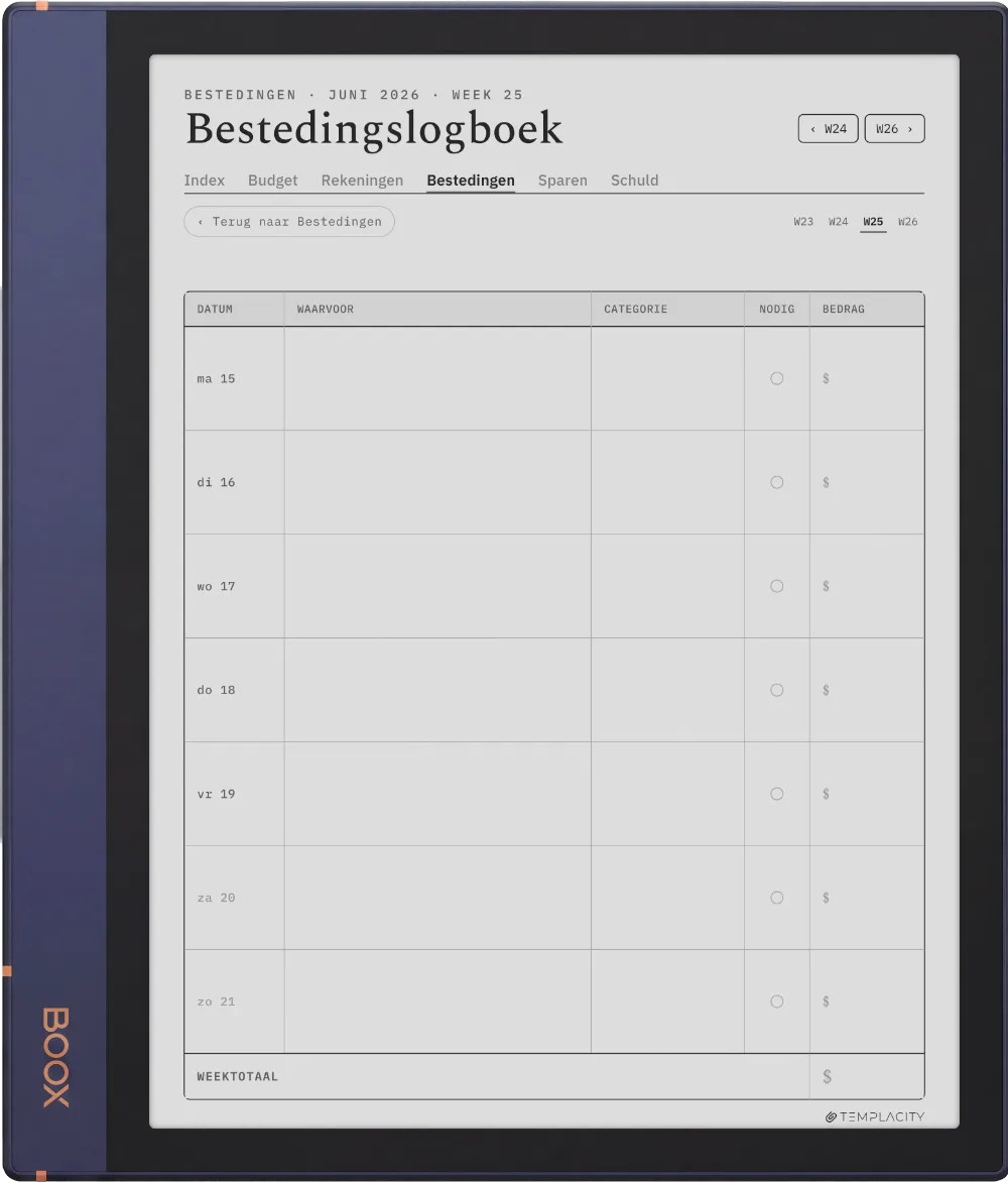 The Planner · Budget Boox Note Air2 pagina 3
