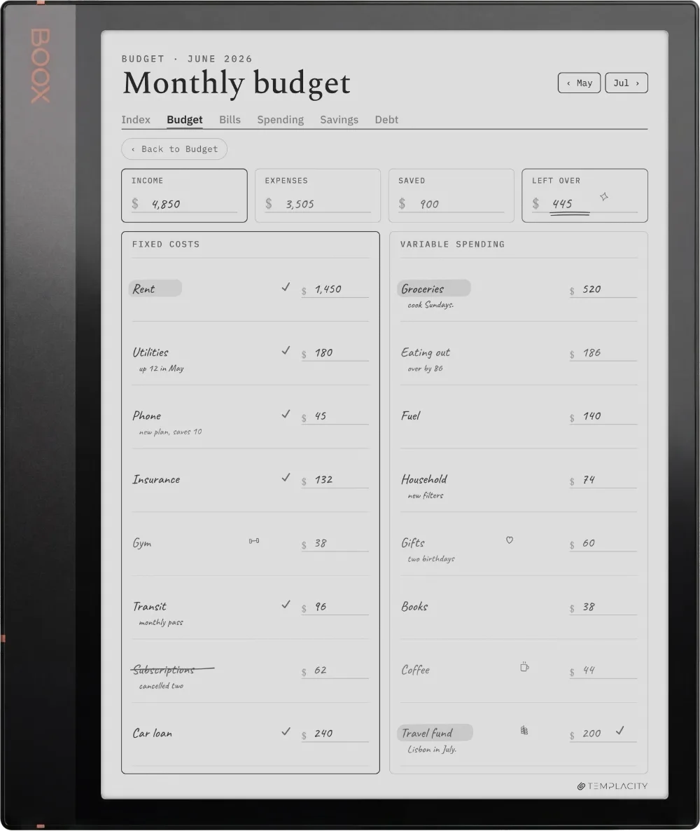 The Planner on the Boox Note Air 3
