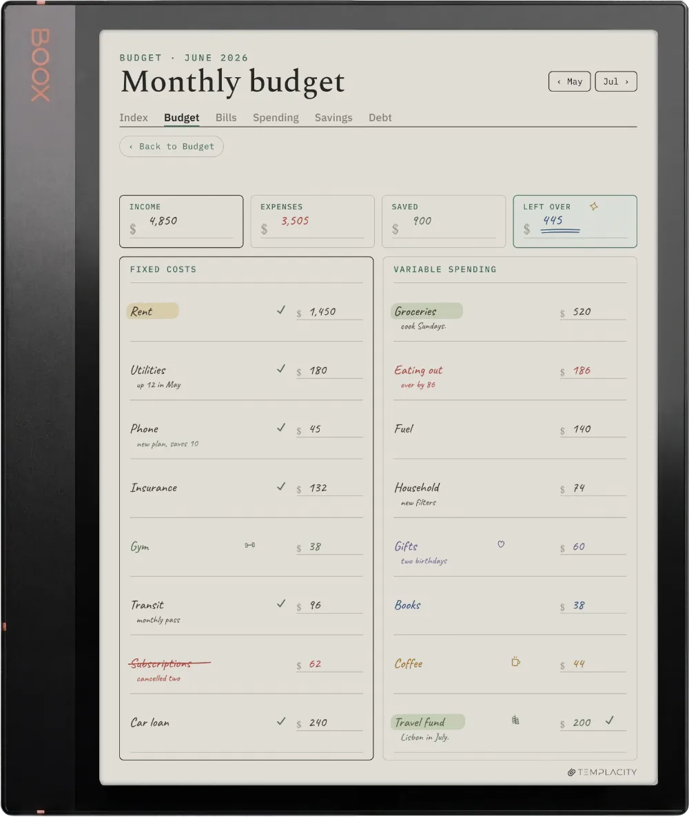 The Planner on the Boox Note Air3 C