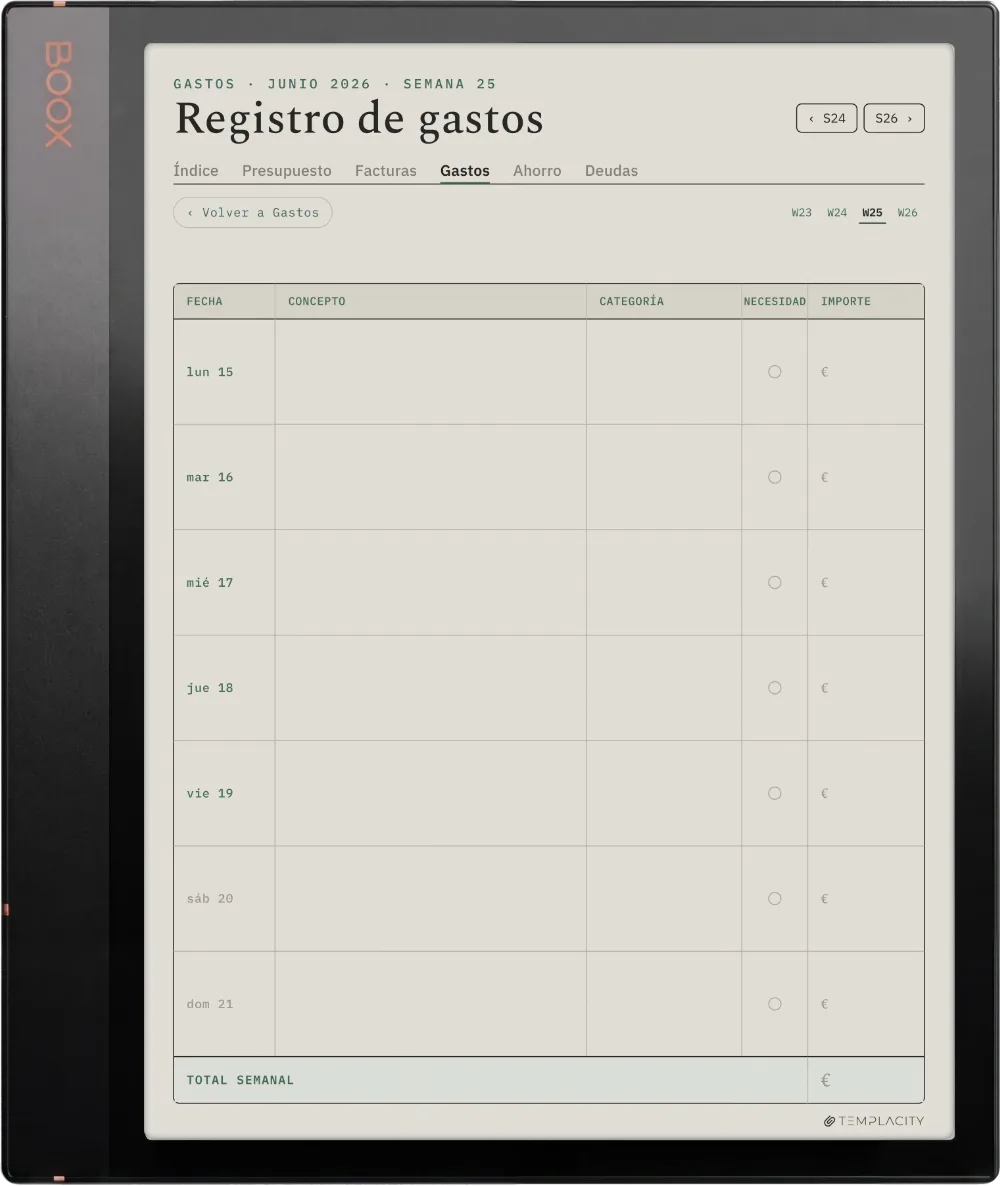 The Planner · Presupuesto Boox Note Air3 C página 3