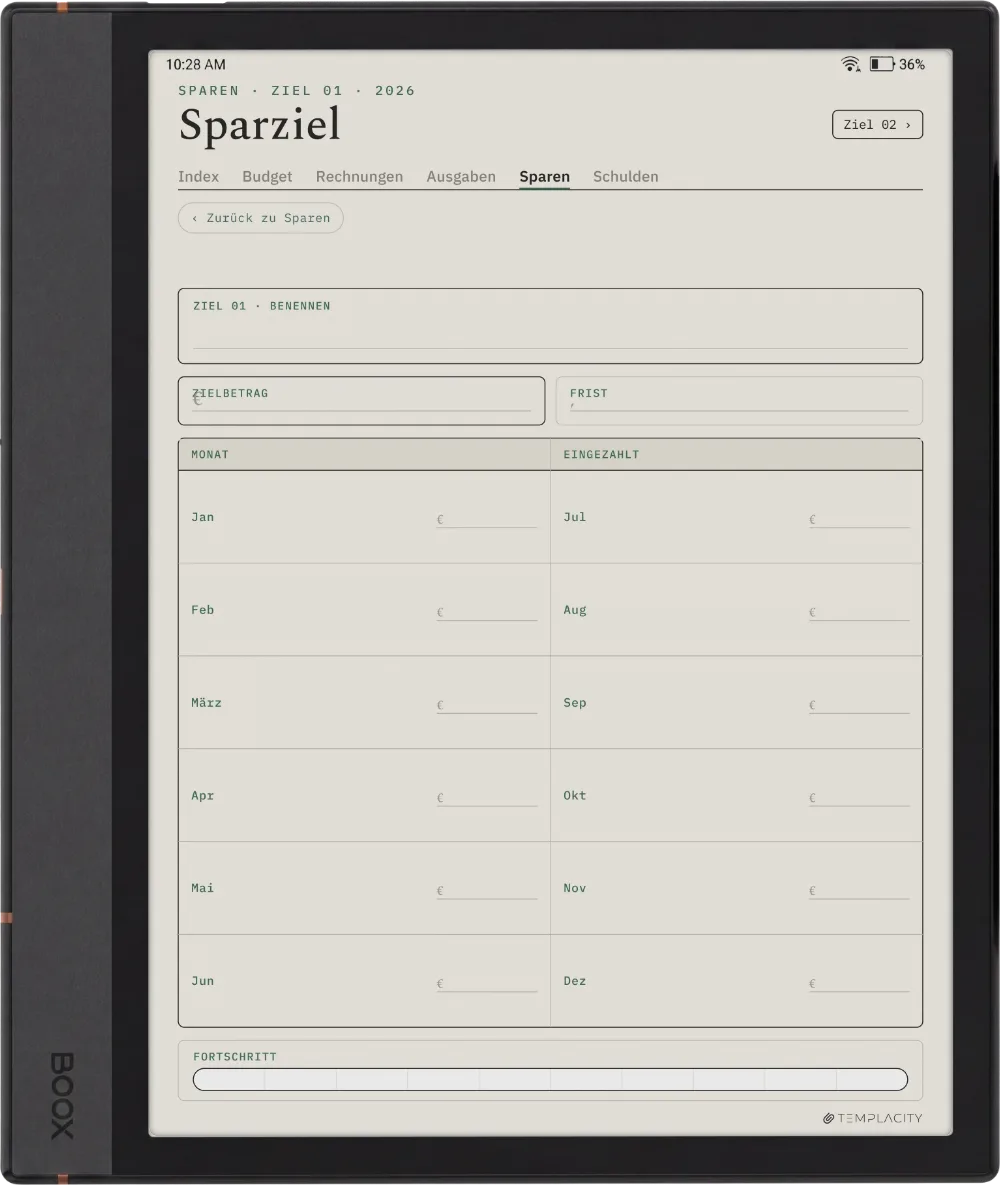 The Planner · Budget Boox Note Air4 C Seite 4