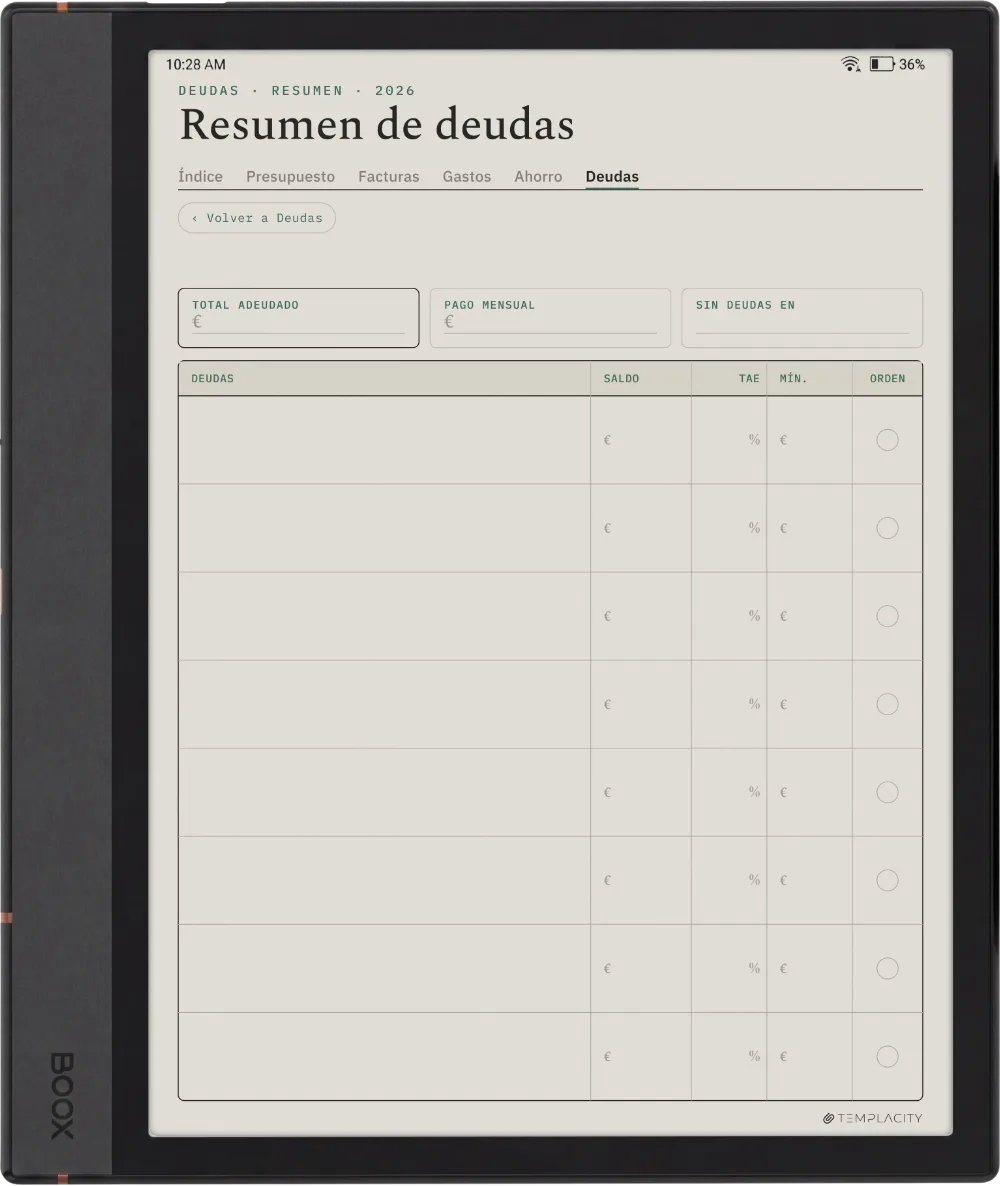 The Planner · Presupuesto Boox Note Air4 C página 5