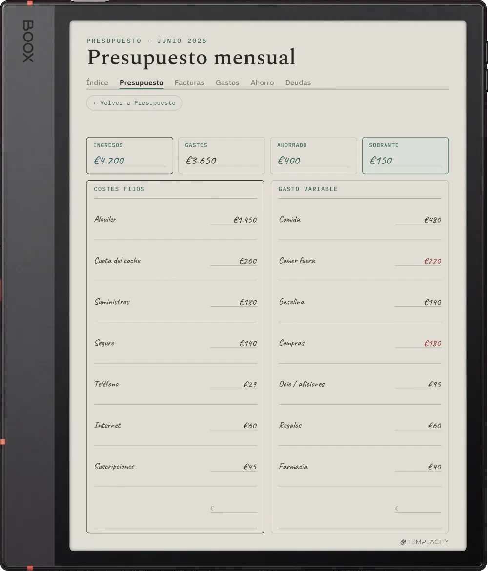 The Planner en el Boox Note Air5 C