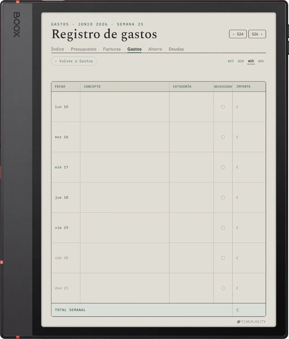 The Planner · Presupuesto Boox Note Air5 C página 3