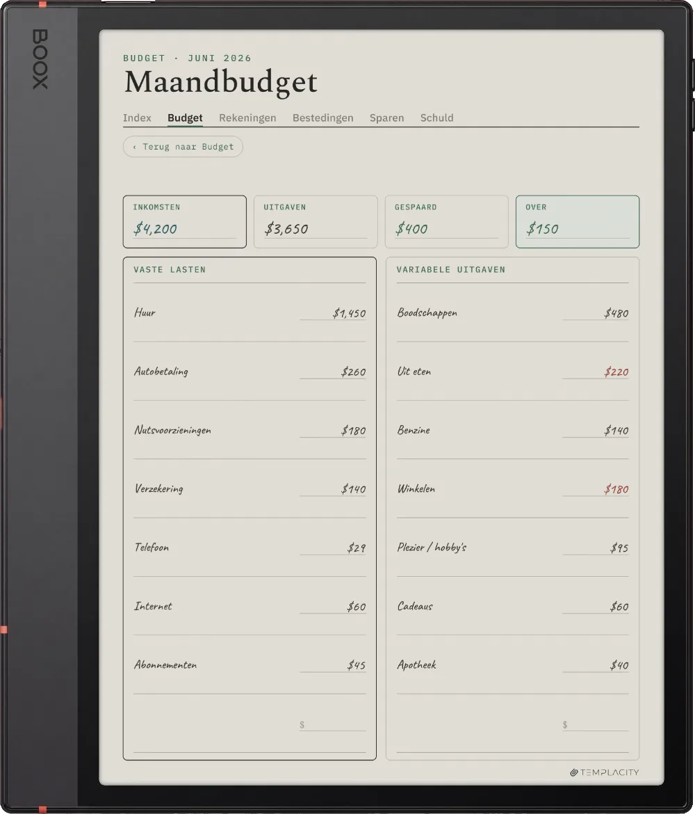 The Planner op de Boox Note Air5 C