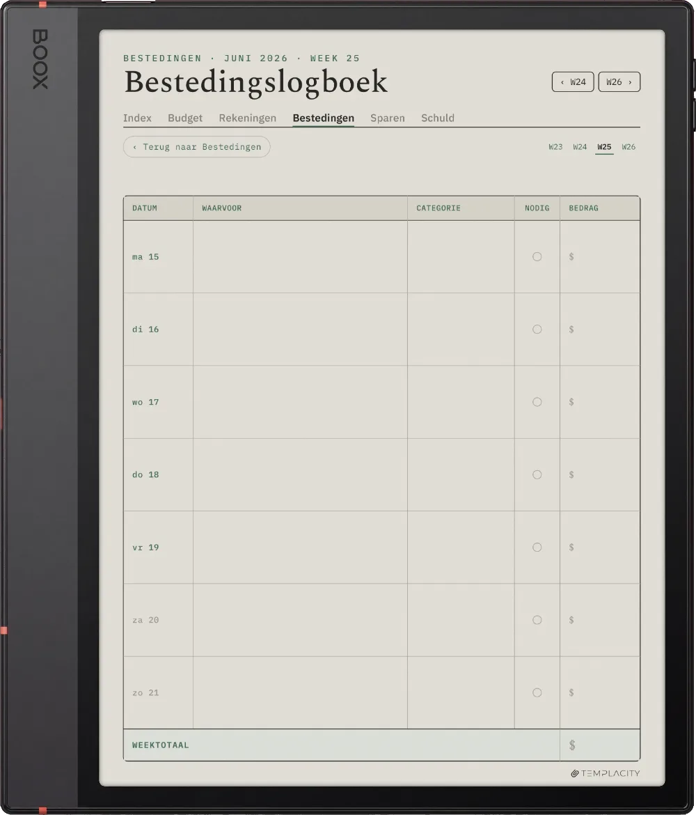 The Planner · Budget Boox Note Air5 C pagina 3