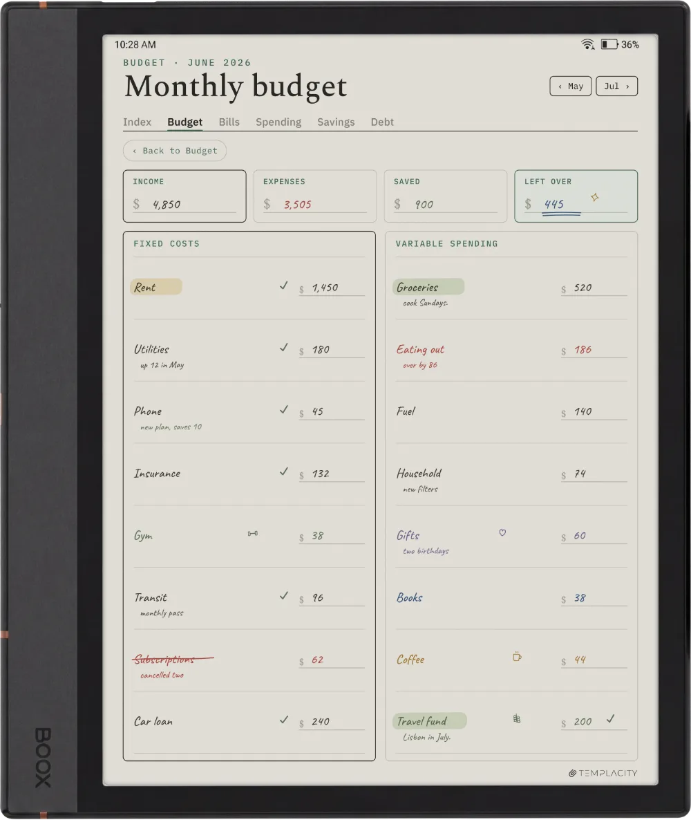 The Planner on the Boox Note Max