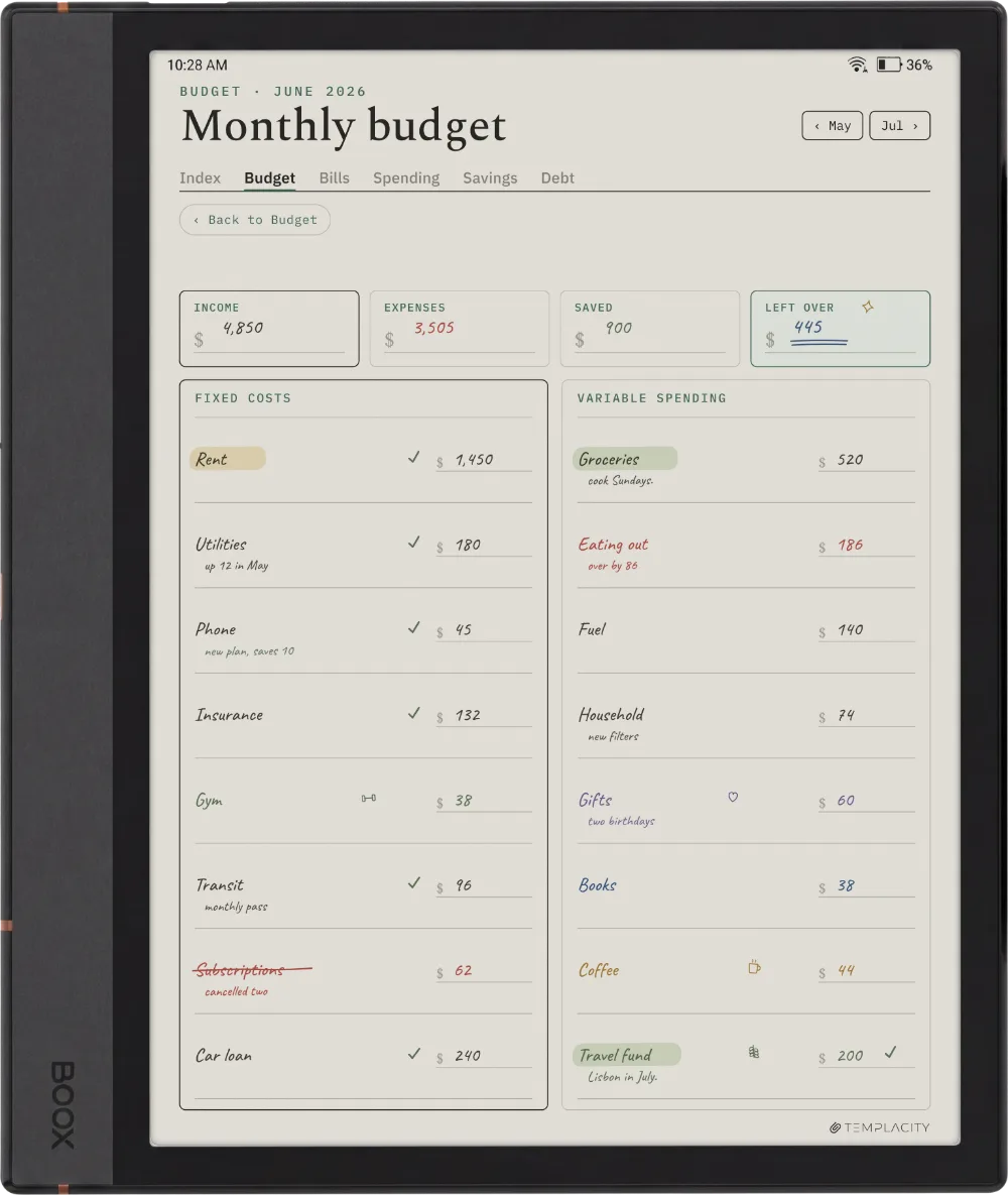 The Planner on the Boox Note Max