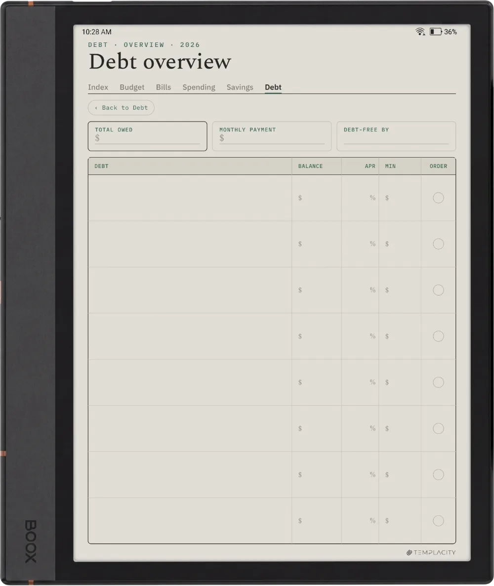 The Planner · Budget Boox Note Max page 5