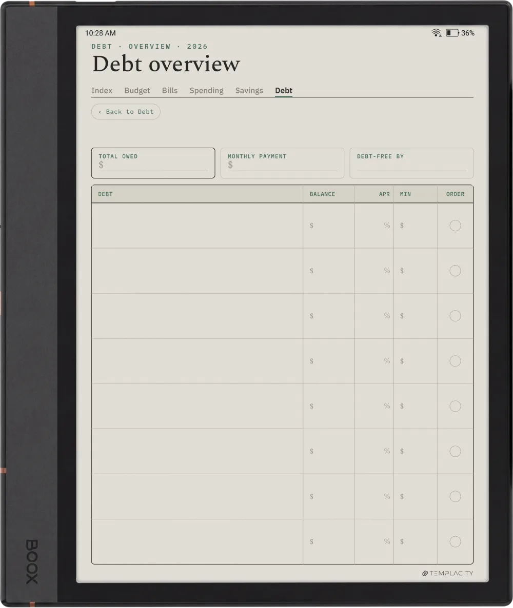 The Planner · Budget Boox Note Max page 5