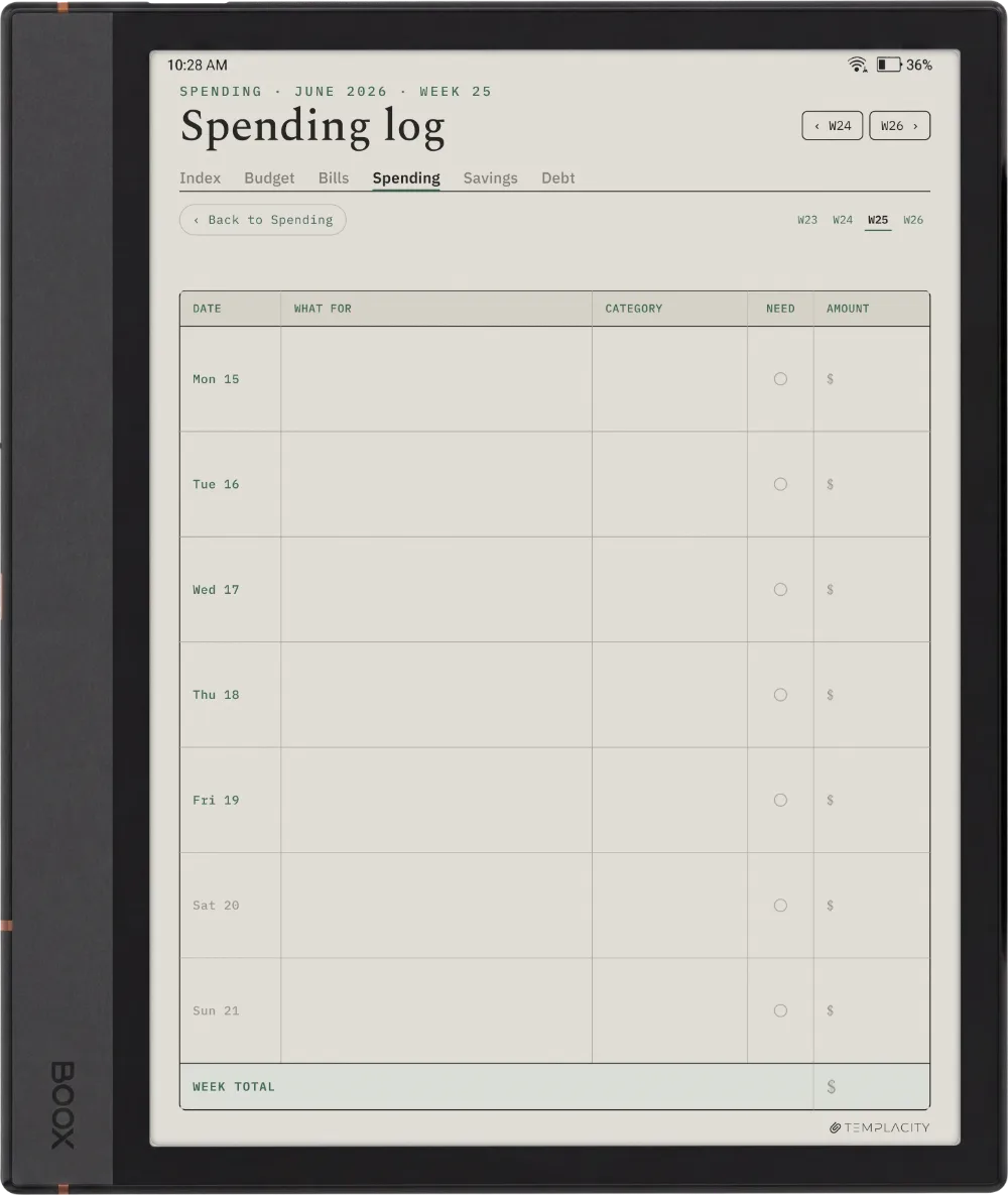 The Planner · Budget Boox Note Max page 3