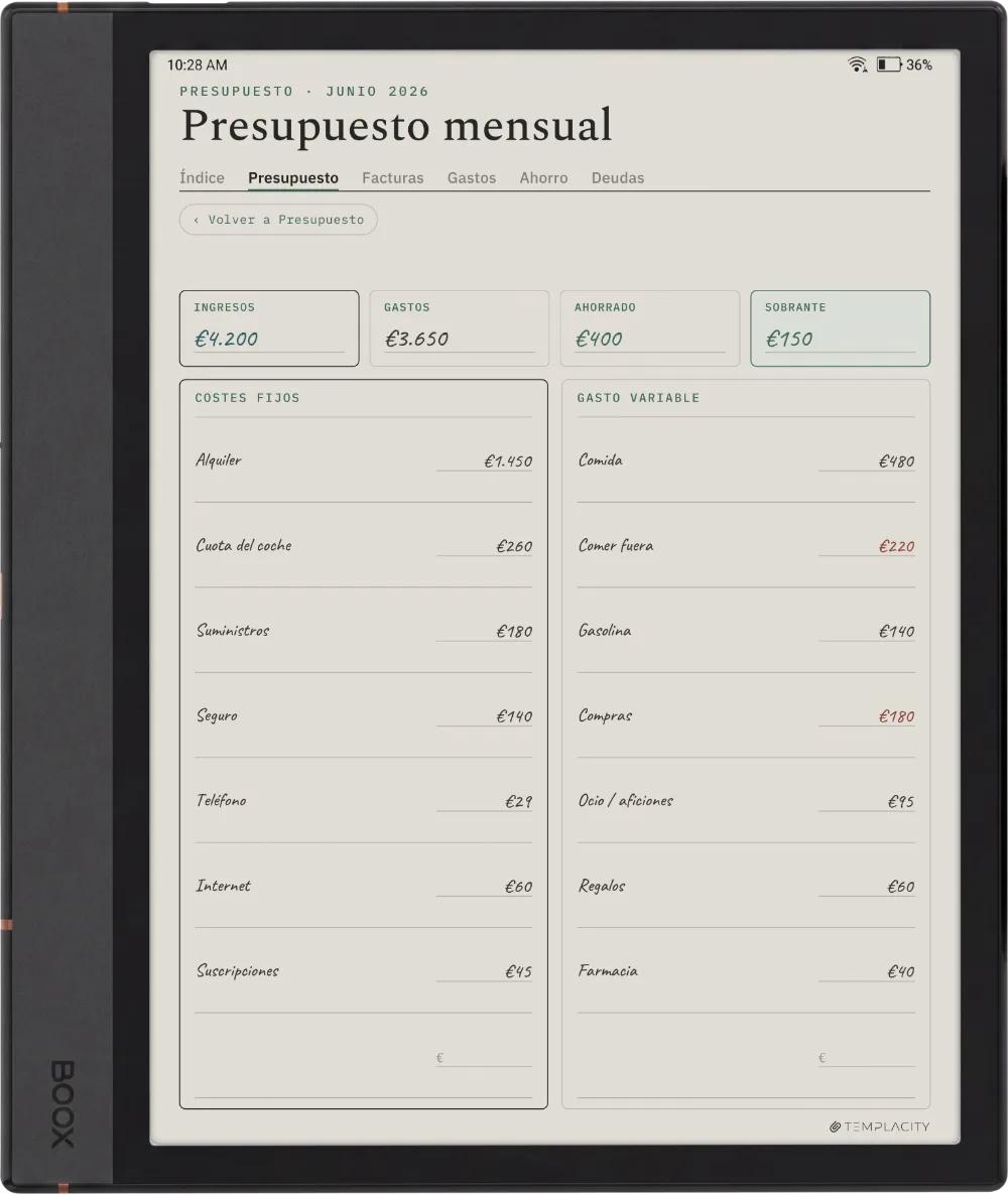 The Planner en el Boox Note Max