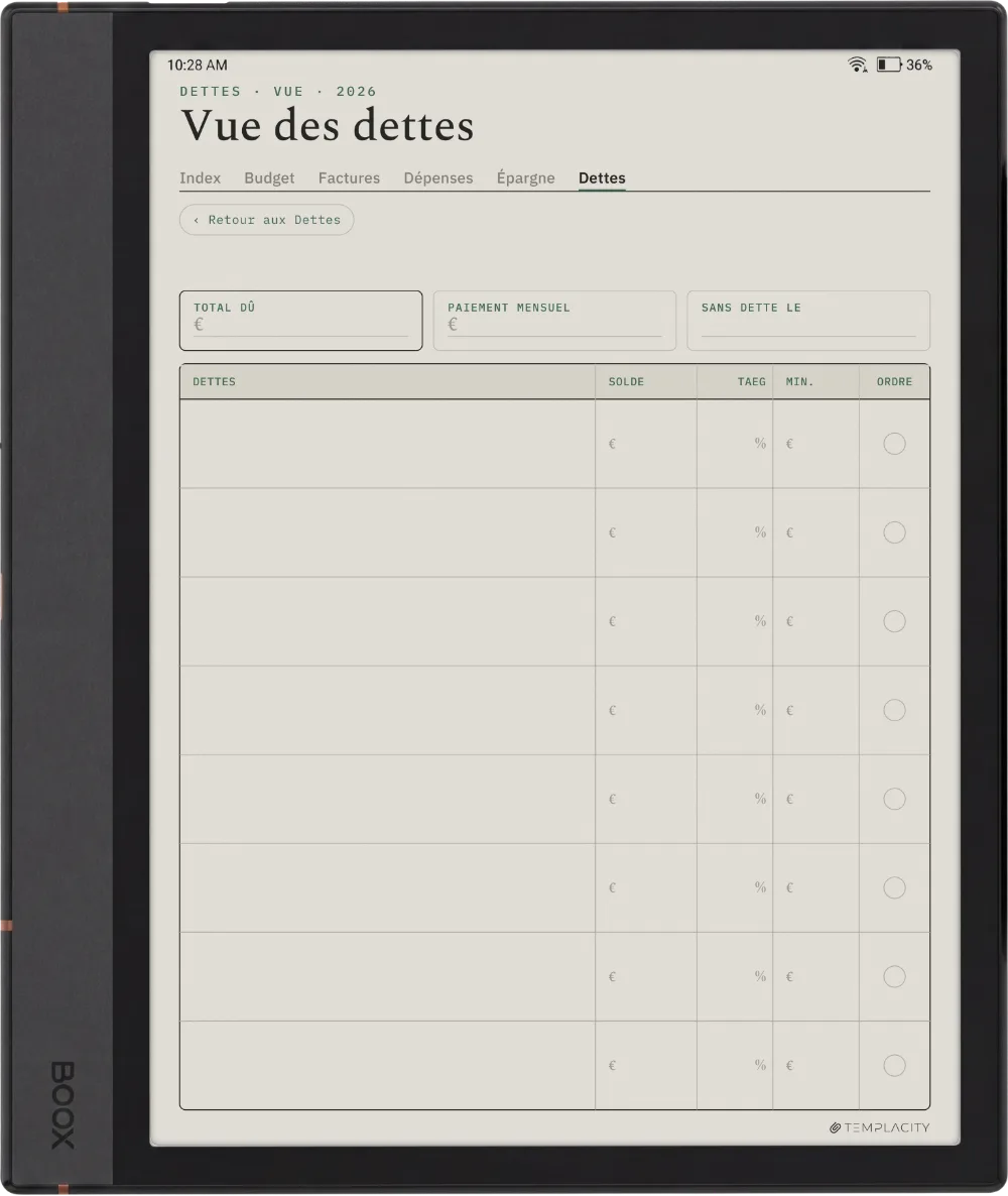 The Planner · Budget Boox Note Max page 5
