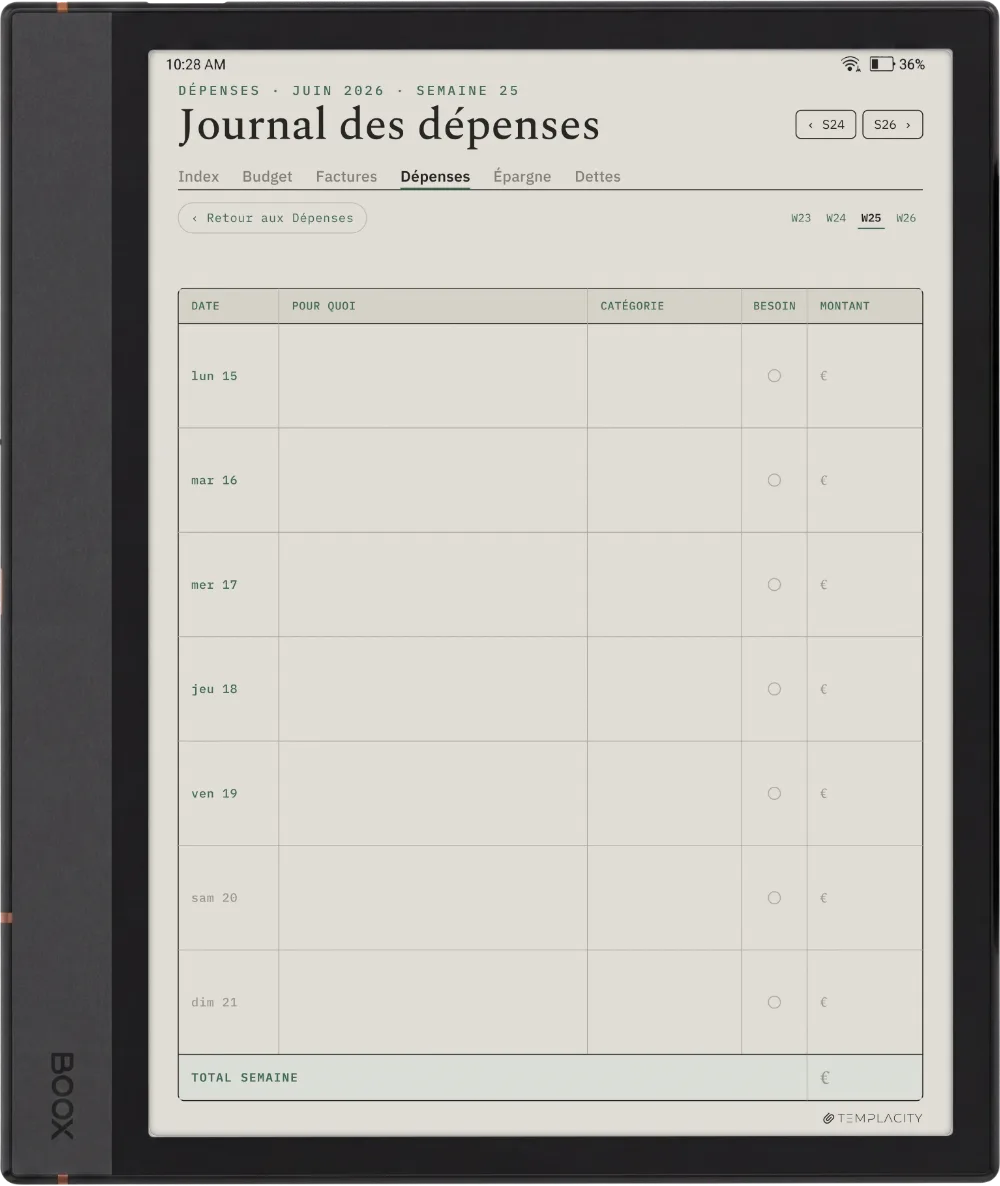 The Planner · Budget Boox Note Max page 3
