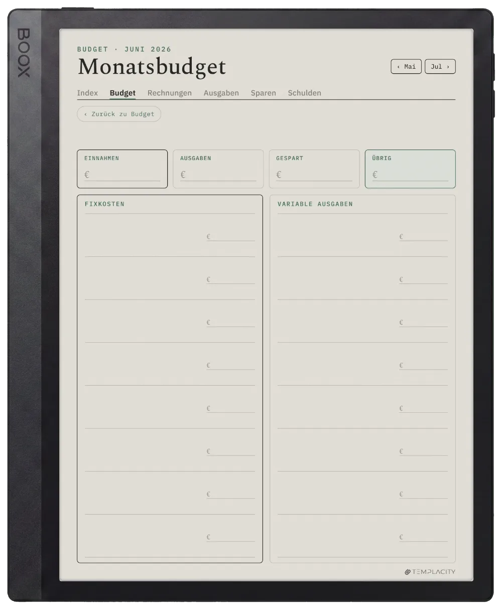 The Planner · Budget Boox Tab Ultra C Pro Seite 1
