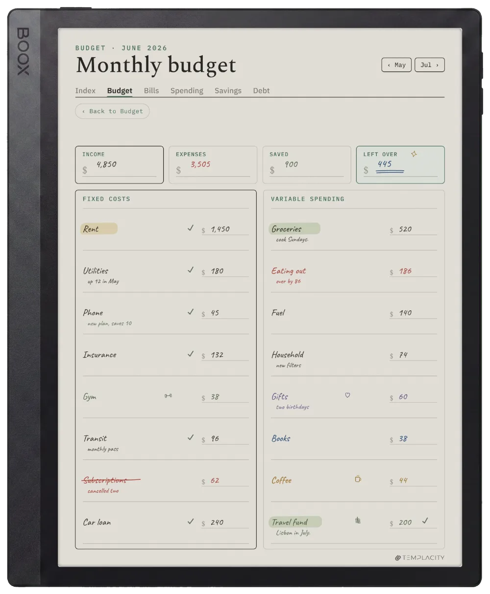 The Planner on the Boox Tab Ultra C Pro