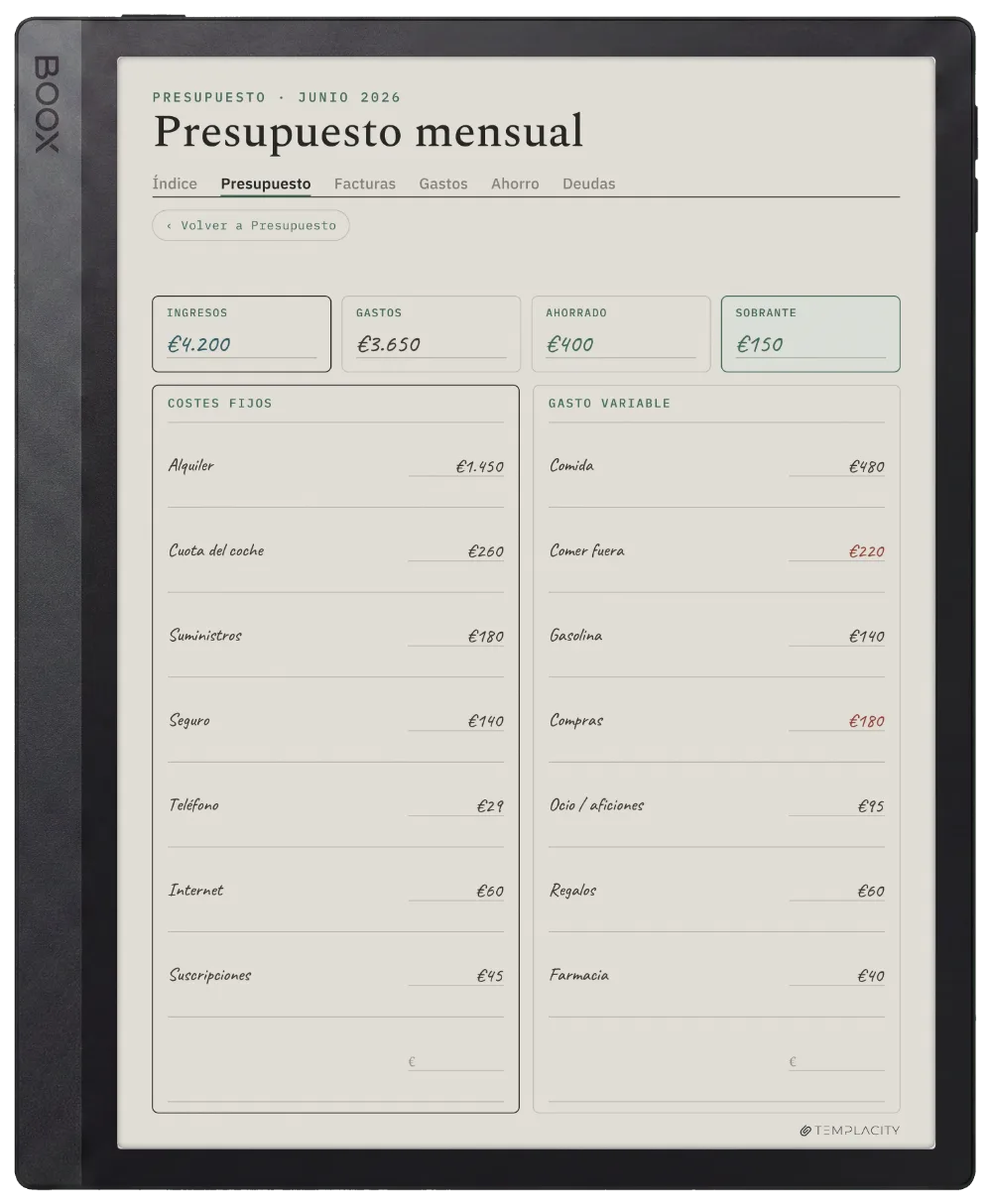 The Planner en el Boox Tab Ultra C Pro
