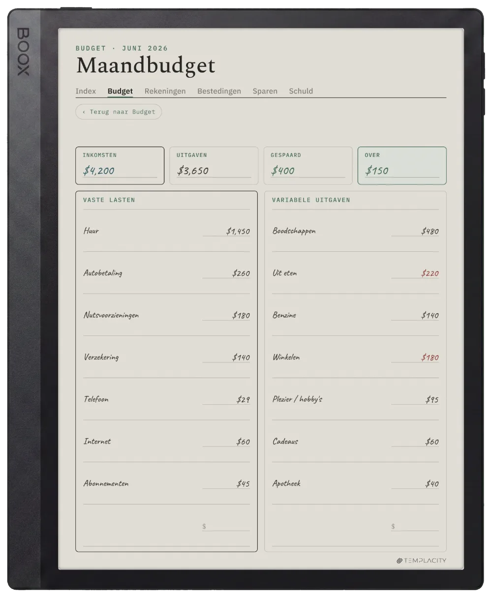 The Planner op de Boox Tab Ultra C Pro