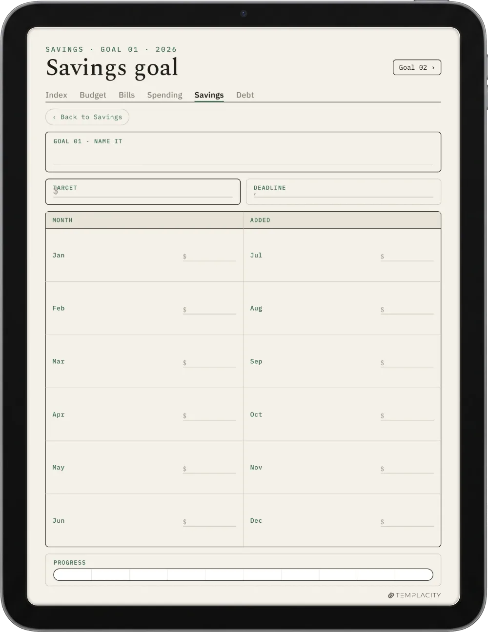 The Planner · Budget iPad page 4