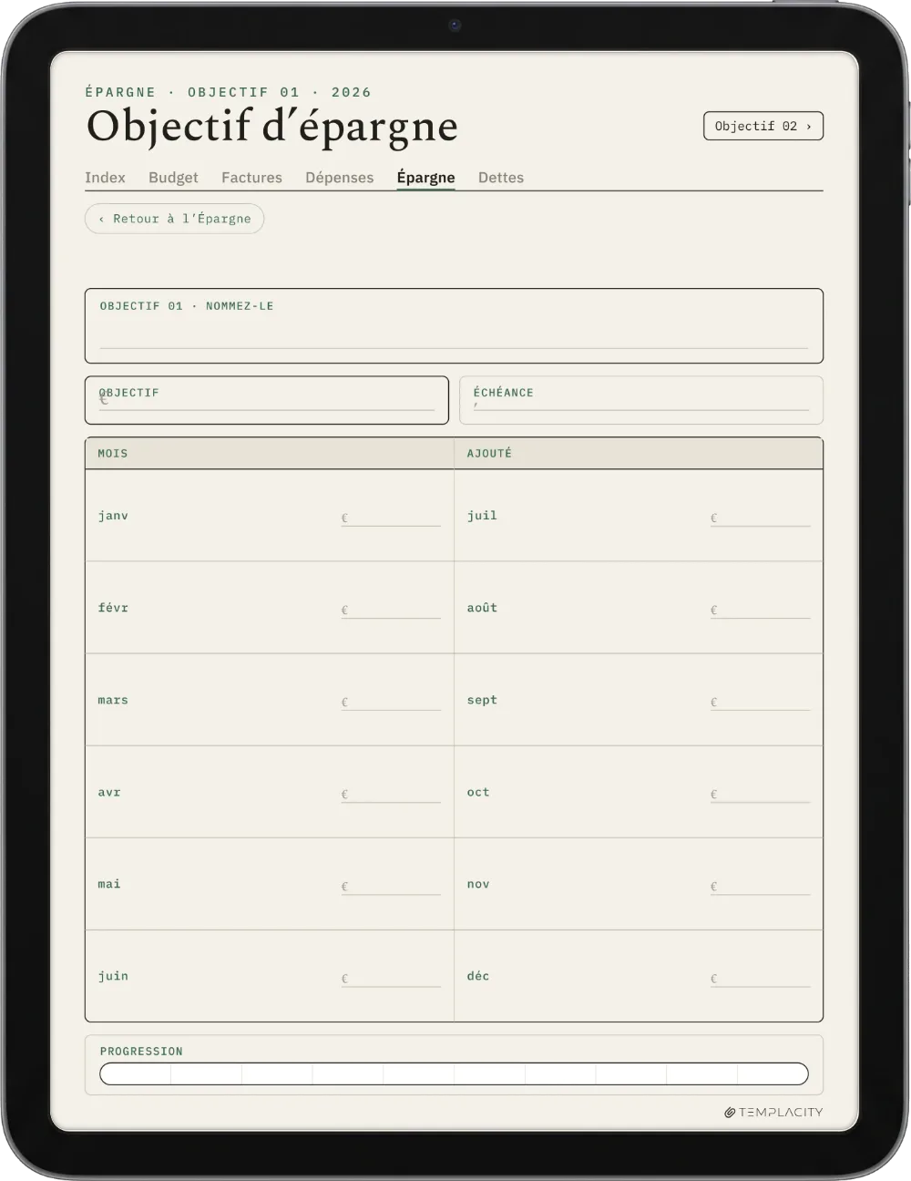 The Planner · Budget iPad page 4