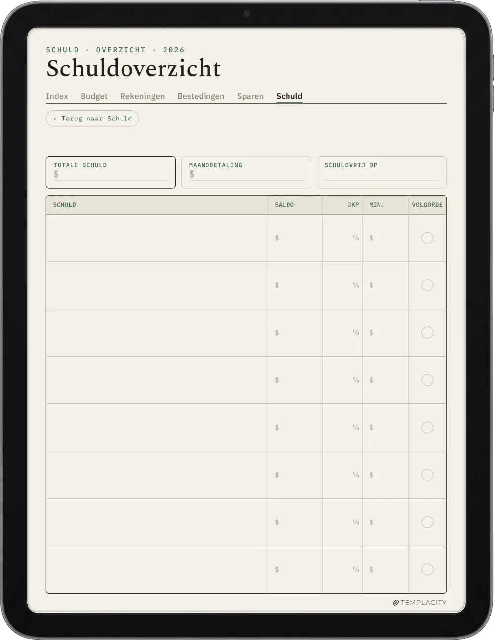 The Planner · Budget iPad pagina 5