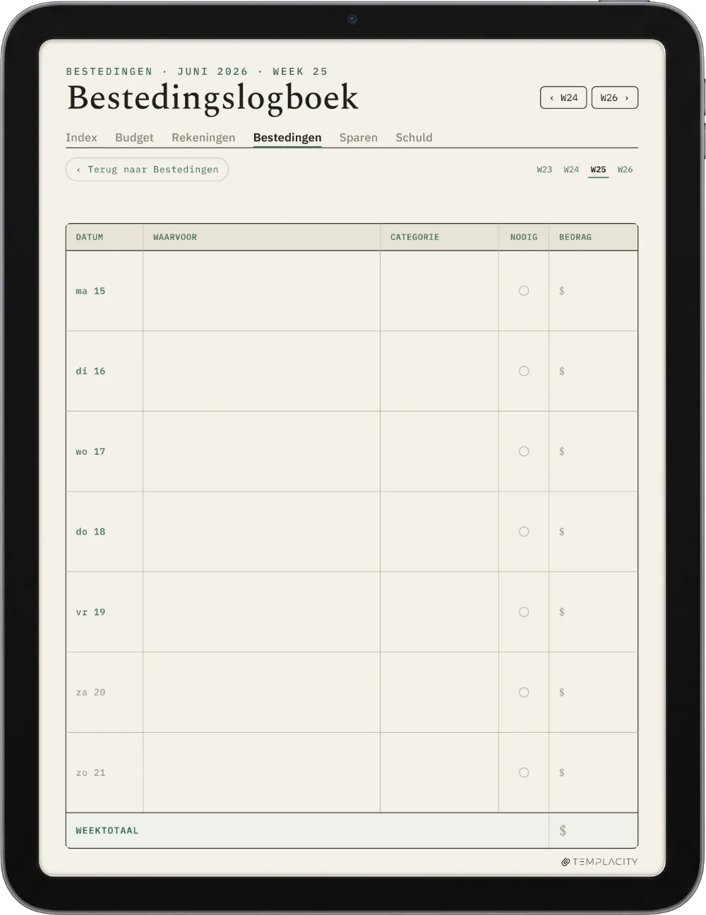 The Planner · Budget iPad pagina 3
