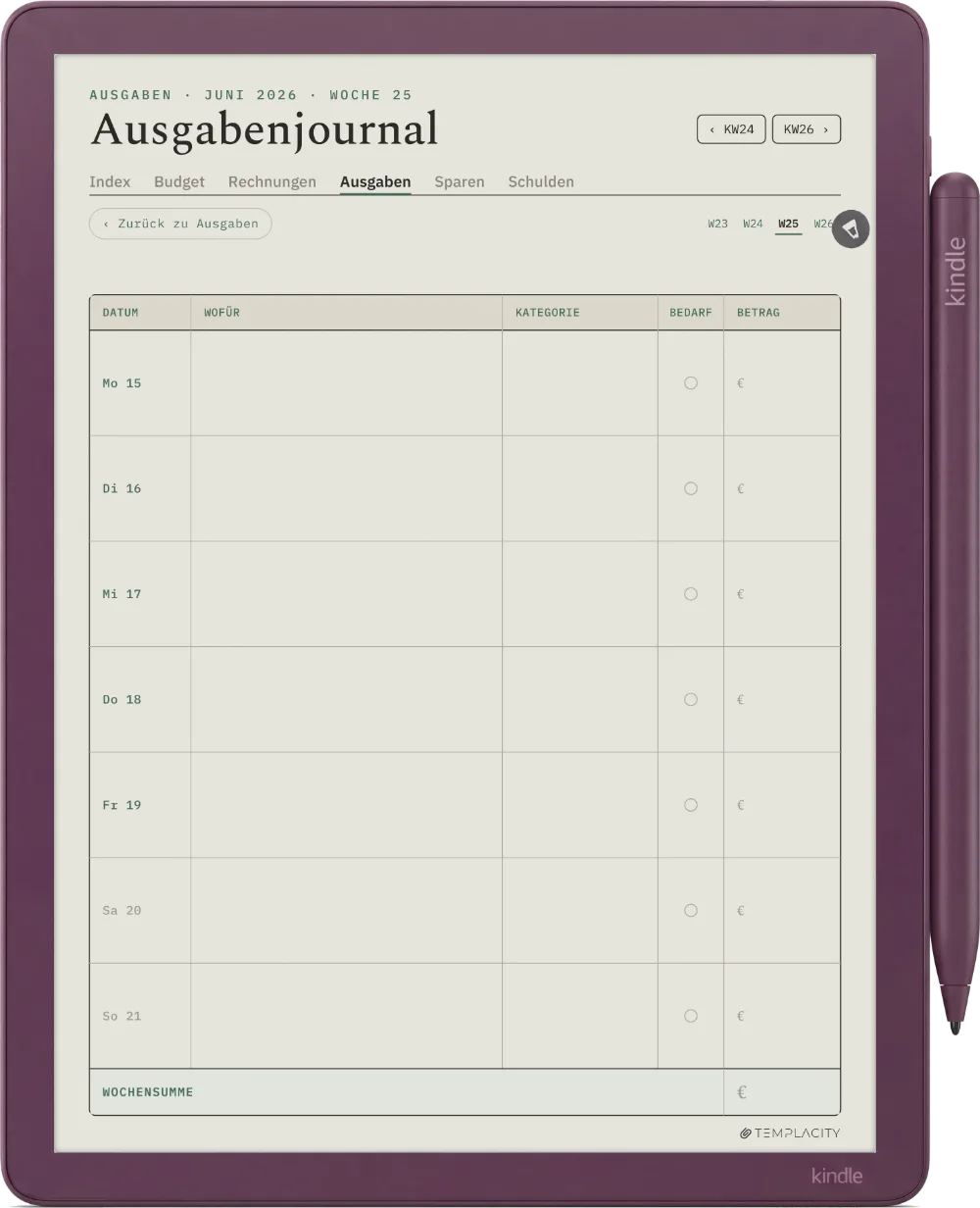 The Planner · Budget Kindle Scribe Colorsoft Seite 3