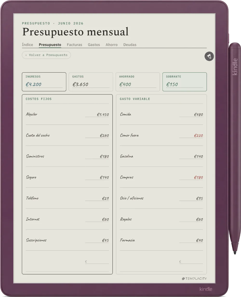 The Planner en el Kindle Scribe Colorsoft