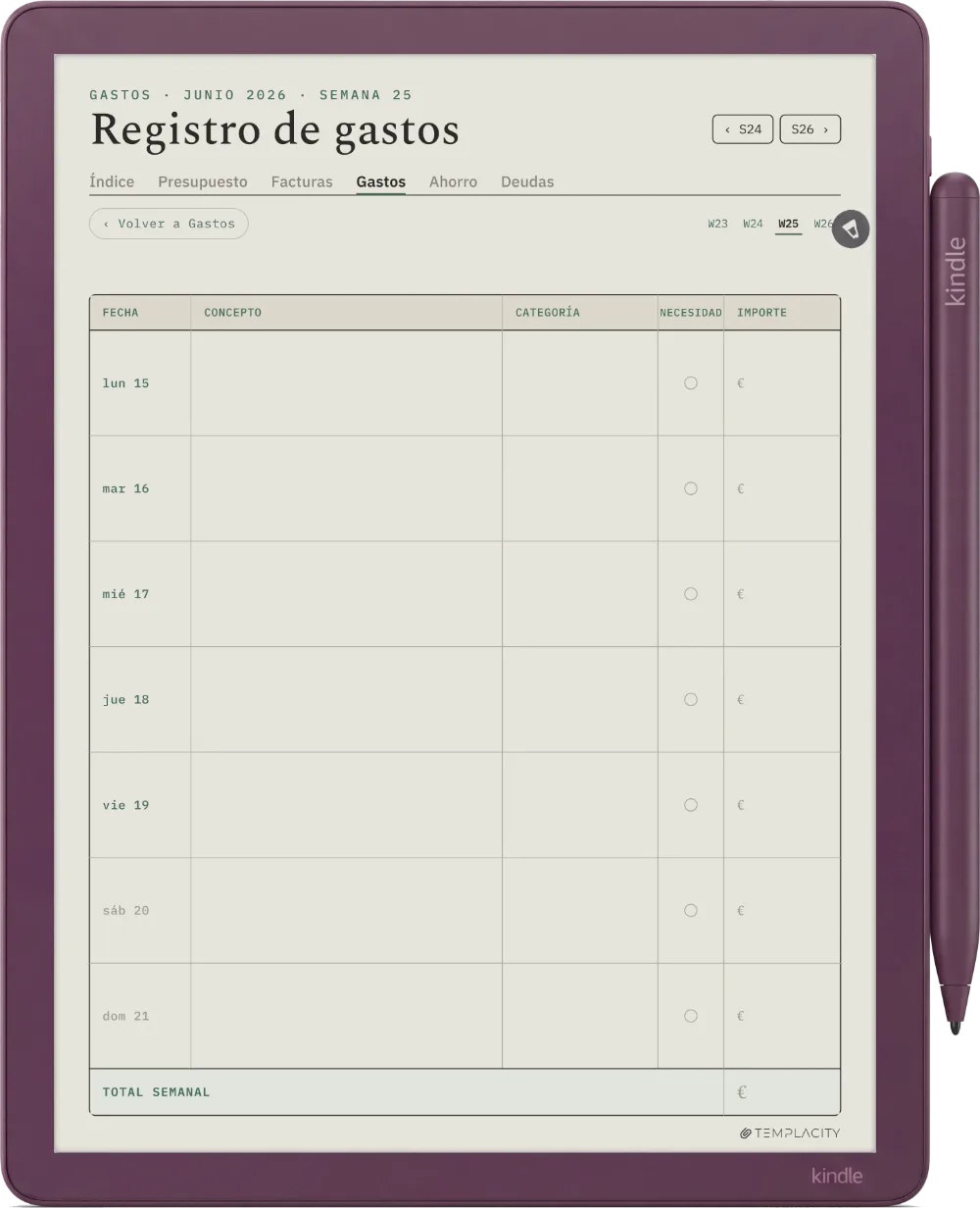 The Planner · Presupuesto Kindle Scribe Colorsoft página 3