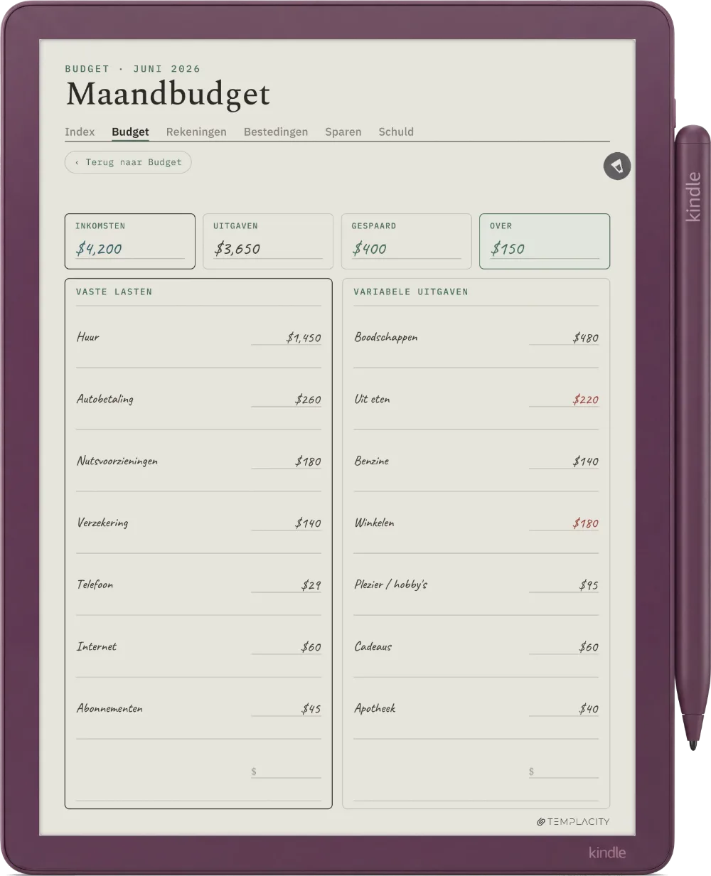 The Planner op de Kindle Scribe Colorsoft