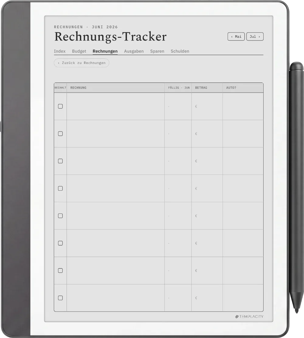 The Planner · Budget Kindle Scribe Seite 2